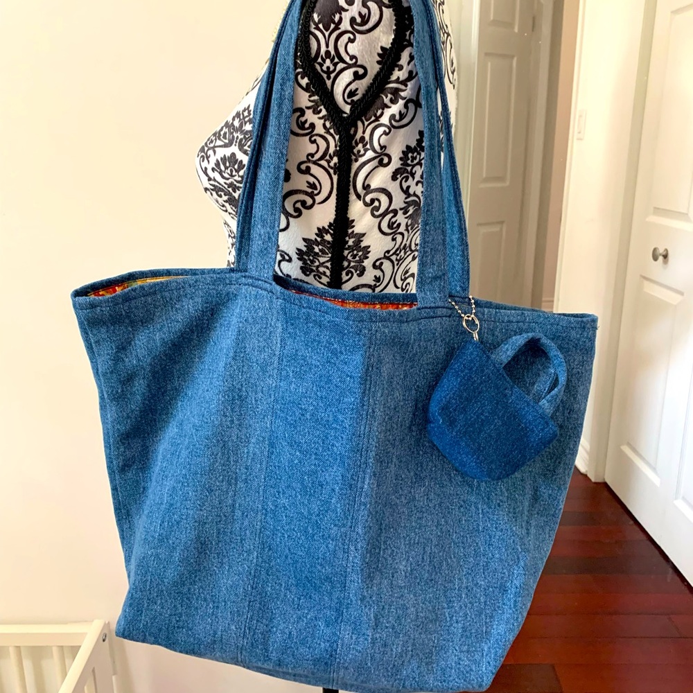Stylish Blue Denim Tote Bag